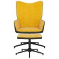 vidaXL Silla de relajación reposapiés terciopelo PVC amarillo mostaza vidaXL Silla de relajación reposapiés terciopelo PVC amarillo mostaza