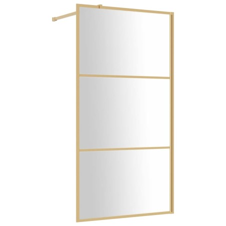 vidaXL Mampara puerta ducha vidrio transparente ESG dorado 115x195 cm
