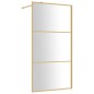vidaXL Mampara puerta ducha vidrio transparente ESG dorado 115x195 cm