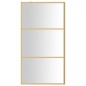 vidaXL Mampara puerta ducha vidrio transparente ESG dorado 115x195 cm