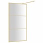 vidaXL Mampara puerta ducha vidrio transparente ESG dorado 115x195 cm