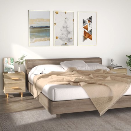 vidaXL Mesitas de noche 2 unidades color roble Sonoma 40x35x47,5 cm