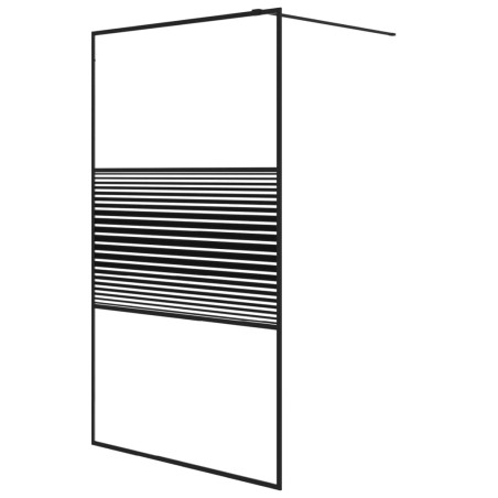 vidaXL Mampara de ducha vidrio ESG transparente negro 115x195 cm