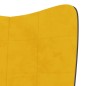 vidaXL Silla de relajación reposapiés terciopelo PVC amarillo mostaza vidaXL Silla de relajación reposapiés terciopelo PVC amarillo mostaza