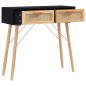 vidaXL Mesa consola madera pino maciza ratán natural negro 80x30x75 cm vidaXL Mesa consola madera pino maciza ratán natural negro 80x30x75 cm