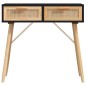 vidaXL Mesa consola madera pino maciza ratán natural negro 80x30x75 cm vidaXL Mesa consola madera pino maciza ratán natural negro 80x30x75 cm