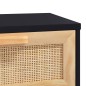 vidaXL Mesa consola madera pino maciza ratán natural negro 80x30x75 cm vidaXL Mesa consola madera pino maciza ratán natural negro 80x30x75 cm