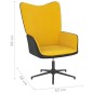 vidaXL Silla de relajación reposapiés terciopelo PVC amarillo mostaza vidaXL Silla de relajación reposapiés terciopelo PVC amarillo mostaza