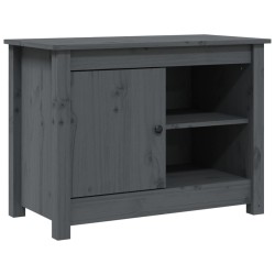vidaXL Mueble de TV de madera maciza de pino gris 70x36,5x52 cm