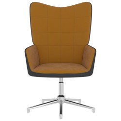 vidaXL Silla de relajación de terciopelo marrón y PVC