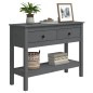 vidaXL Mesa consola de madera maciza de pino gris 100x35x75 cm vidaXL Mesa consola de madera maciza de pino gris 100x35x75 cm