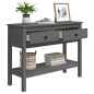 vidaXL Mesa consola de madera maciza de pino gris 100x35x75 cm vidaXL Mesa consola de madera maciza de pino gris 100x35x75 cm