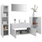 vidaXL Juego de muebles de baño madera de ingeniería blanco brillo