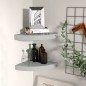 vidaXL Estantes flotantes de esquina 2 uds MDF gris 25x25x3,8 cm vidaXL Estantes flotantes de esquina 2 uds MDF gris 25x25x3,8 cm