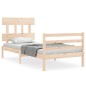 vidaXL Estructura de cama individual con cabecero madera maciza vidaXL Estructura de cama individual con cabecero madera maciza
