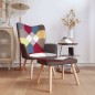 vidaXL Silla de relajación con reposapiés tela patchwork vidaXL Silla de relajación con reposapiés tela patchwork