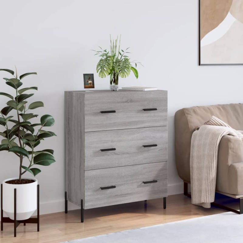 vidaXL Aparador de madera de ingeniería gris Sonoma 69,5x34x90 cm vidaXL Aparador de madera de ingeniería gris Sonoma 69,5x34x90 cm