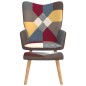 vidaXL Silla de relajación con reposapiés tela patchwork vidaXL Silla de relajación con reposapiés tela patchwork
