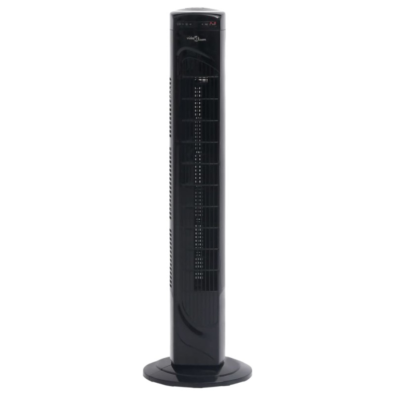vidaXL Ventilador de torre con mando y temporizador Φ24x80 cm negro vidaXL Ventilador de torre con mando y temporizador Φ24x80 cm negro