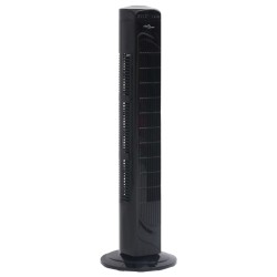 vidaXL Ventilador de torre con mando y temporizador Φ24x80 cm negro