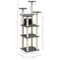 vidaXL Rascador para gatos con postes de sisal gris oscuro 171 cm vidaXL Rascador para gatos con postes de sisal gris oscuro 171 cm