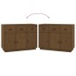 vidaXL Aparador de madera maciza de pino marrón miel 100x40x75 cm vidaXL Aparador de madera maciza de pino marrón miel 100x40x75 cm