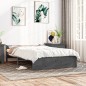vidaXL Estructura de cama de matrimonio madera maciza gris 135x190 cm