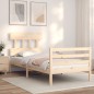 vidaXL Estructura de cama individual con cabecero madera maciza vidaXL Estructura de cama individual con cabecero madera maciza