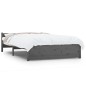 vidaXL Estructura de cama de matrimonio madera maciza gris 135x190 cm