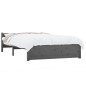 vidaXL Estructura de cama de matrimonio madera maciza gris 135x190 cm