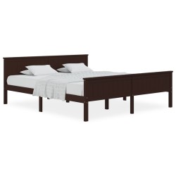 vidaXL Estructura de cama madera maciza pino marrón oscuro 180x200 cm
