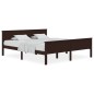 vidaXL Estructura de cama madera maciza pino marrón oscuro 180x200 cm