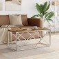 vidaXL Mesa de centro acero inoxidable y madera maciza reciclada