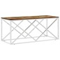 vidaXL Mesa de centro acero inoxidable y madera maciza reciclada