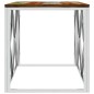 vidaXL Mesa de centro acero inoxidable y madera maciza reciclada