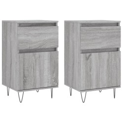 vidaXL Aparadores 2 uds madera de ingeniería gris Sonoma 40x35x70 cm