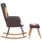 vidaXL Silla mecedora con reposapiés tela patchwork vidaXL Silla mecedora con reposapiés tela patchwork