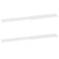 vidaXL Estantes de pared 2 unidades blanco brillo 100x9x3 cm