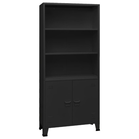 vidaXL Estantería industrial acero negro 80x32x180 cm