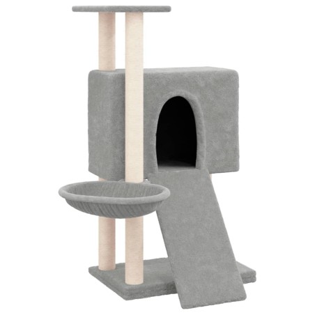 vidaXL Rascador para gatos con postes de sisal gris claro 96 cm