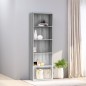 vidaXL Estantería 5 niveles madera contrachapada gris 60x30x189 cm