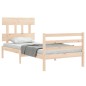 vidaXL Estructura de cama individual con cabecero madera maciza vidaXL Estructura de cama individual con cabecero madera maciza