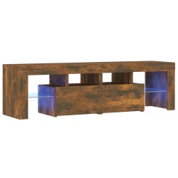 vidaXL Mueble de TV con luces LED color roble ahumado 140x36,5x40 cm