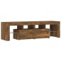 vidaXL Mueble de TV con luces LED color roble ahumado 140x36,5x40 cm