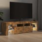 vidaXL Mueble de TV con luces LED color roble ahumado 140x36,5x40 cm