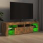 vidaXL Mueble de TV con luces LED color roble ahumado 140x36,5x40 cm
