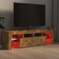 vidaXL Mueble de TV con luces LED color roble ahumado 140x36,5x40 cm