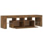 vidaXL Mueble de TV con luces LED color roble ahumado 140x36,5x40 cm