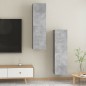 vidaXL Mueble de TV 2 uds contrachapada gris hormigón 30,5x30x110 cm