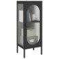 vidaXL Aparador alto vidrio y acero negro 40x35x105 cm vidaXL Aparador alto vidrio y acero negro 40x35x105 cm
